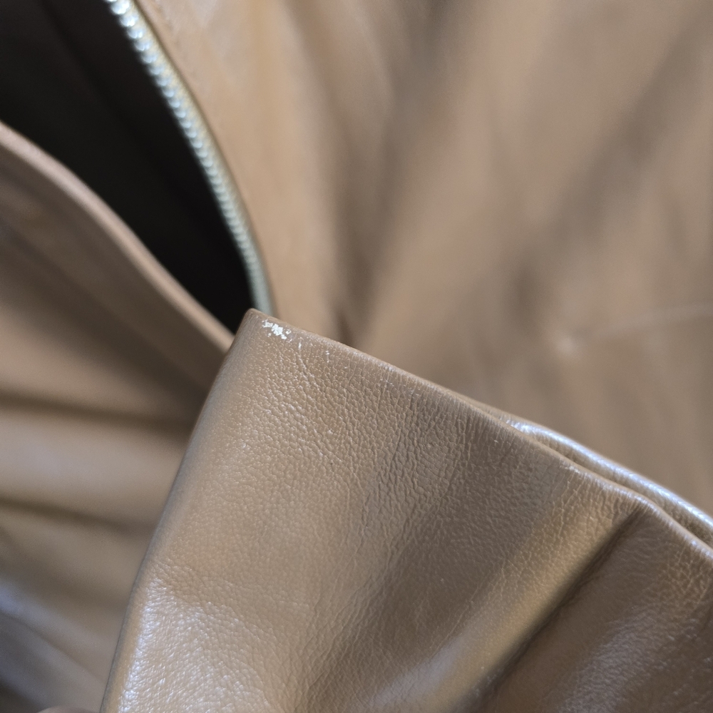 Santa Maria Del Fiore Brown Leather Coat.  Italian Size 46 /US L - Picture 3 of 5